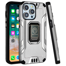 For iPhone 15 PRO Case Metallic Cover Metal Magnetic Stand + 3 Tempered Glass