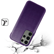For Samsung Galaxy S24 Ultra Case PU Leather Cover with Clear View Window Flap