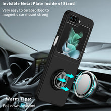 For Samsung Z Flip5 Case Rubberized Matte Magnetic Ring Stand Hybrid Phone Cover