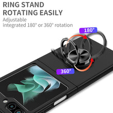 For Samsung Z Flip5 Case Rubberized Matte Magnetic Ring Stand Hybrid Phone Cover