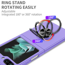 For Samsung Z Flip5 Case Rubberized Matte Magnetic Ring Stand Hybrid Phone Cover