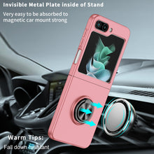 For Samsung Z Flip5 Case Rubberized Matte Magnetic Ring Stand Hybrid Phone Cover