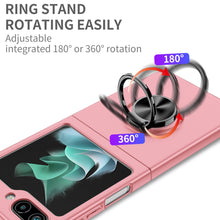 For Samsung Z Flip5 Case Rubberized Matte Magnetic Ring Stand Hybrid Phone Cover