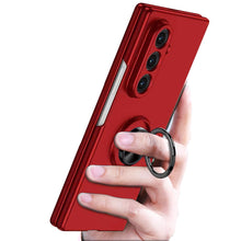 For Samsung Z Fold7 Case Rubberized Matte Metal RingStand Hybrid +Tempered Glass