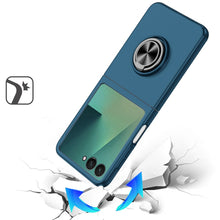 For Samsung Z Flip7 Case Rubberized Matte Metal RingStand Hybrid +Tempered Glass