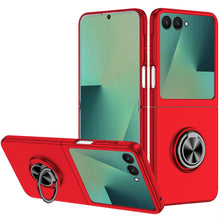 For Samsung Z Flip7 Case Rubberized Matte Metal RingStand Hybrid +Tempered Glass