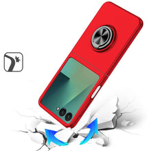 For Samsung Z Flip7 Case Rubberized Matte Metal RingStand Hybrid +Tempered Glass