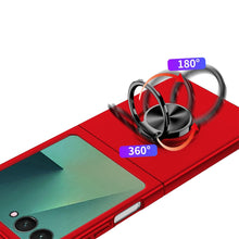 For Samsung Z Flip7 Case Rubberized Matte Metal RingStand Hybrid +Tempered Glass