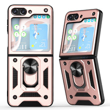 For Samsung Z Flip5 Case Ring Stand Hybrid with Push-up Camera Protector Cover