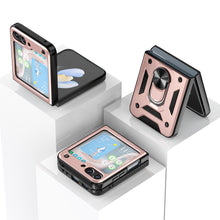 For Samsung Z Flip5 Case Ring Stand Hybrid with Push-up Camera Protector Cover