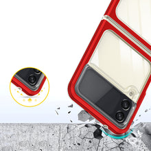 For Samsung Z Flip4 Case Transparent Back with Color Frame Hybrid Phone Cover