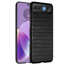 For Motorola Razr 2023(NonPlus) Case Vegan Leather Croc Design Hard SnapOn Cover