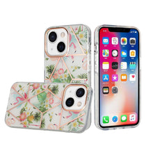 For iPhone 14 PRO Case Floral IMD Chrome Design Shockproof Hybrid Phone Cover