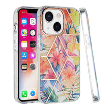 For iPhone 14 Case Floral IMD Chrome Design Shockproof Hybrid Phone Cover