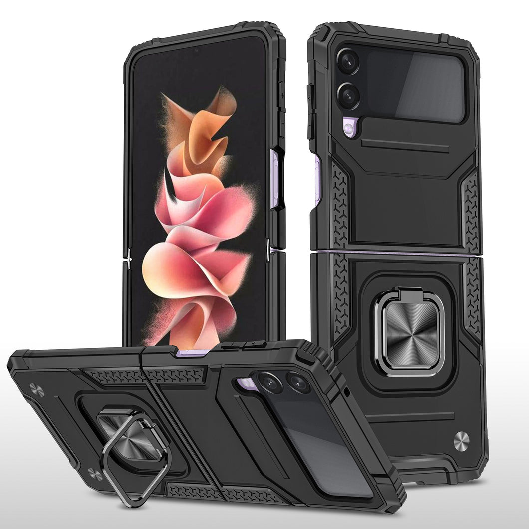 For Samsung Z Flip4 Case Robust Magnetic Kickstand Shockproof Hybrid Phone Cover