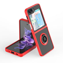 For Samsung Z Flip5 Case Rugged Phone Cover with Magnetic Ring doubles as Stand