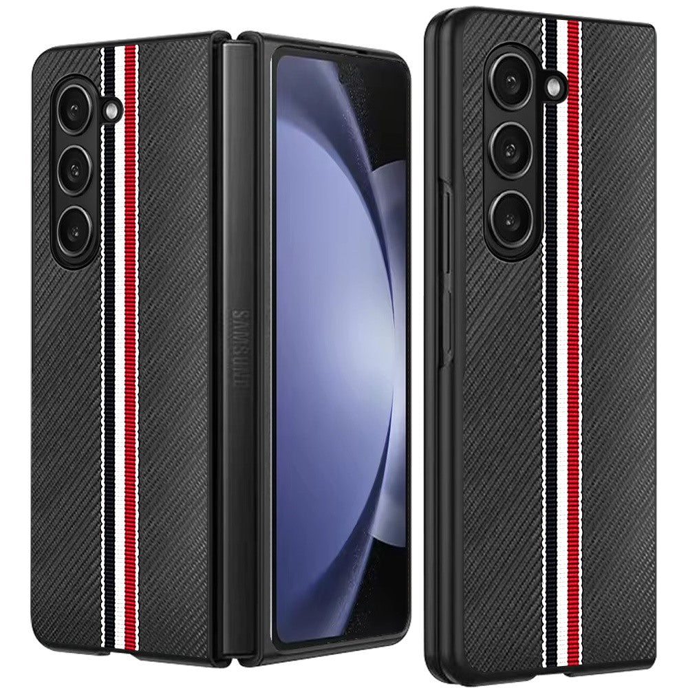 For Samsung Galaxy Z Fold 6 Case Fabric Phone Cover Premium PU Vegan Leather