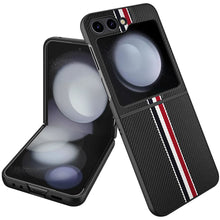 For Samsung Galaxy Z Flip 6 Case Fabric Phone Cover Premium PU Vegan Leather