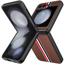For Samsung Galaxy Z Flip 6 Case Fabric Phone Cover Premium PU Vegan Leather