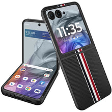 For Motorola Razr 2025/2024 Case Fabric Flip Phone Premium PU Leather Cover
