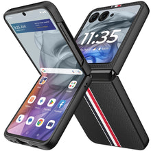 For Motorola Razr 2025/2024 Case Fabric Flip Phone Premium PU Leather Cover