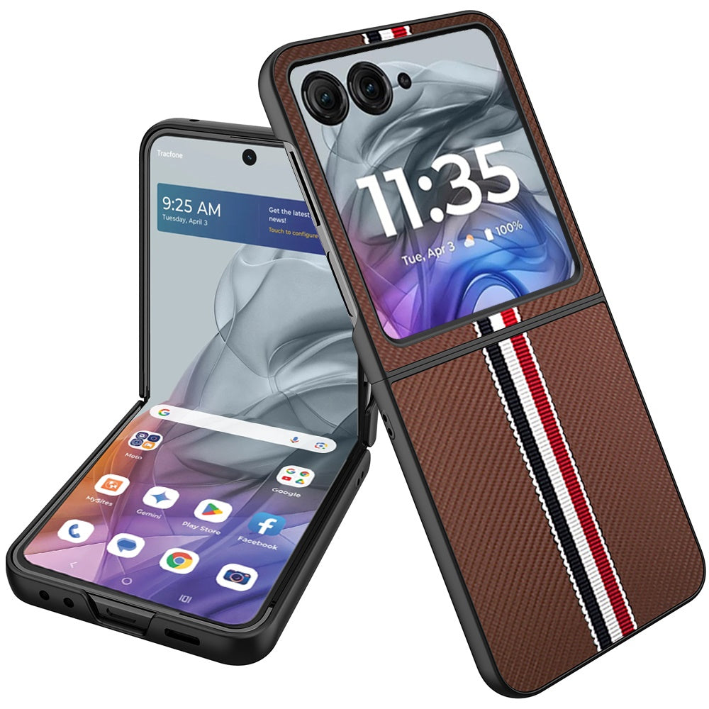 For Motorola Razr 2025/2024 Case Fabric Flip Phone Premium PU Leather Cover