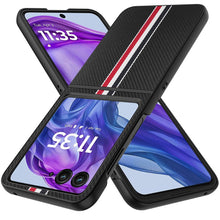 For Motorola Razr+ Plus 2024 Case Fabric Flip Phone Premium PU Leather Cover