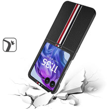 For Motorola Razr+ Plus 2024 Case Fabric Flip Phone Premium PU Leather Cover