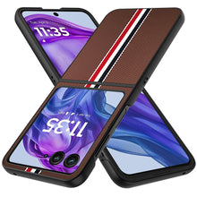 For Motorola Razr+ Plus 2024 Case Fabric Flip Phone Premium PU Leather Cover
