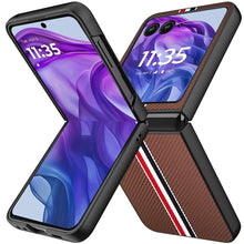 For Motorola Razr+ Plus 2024 Case Fabric Flip Phone Premium PU Leather Cover