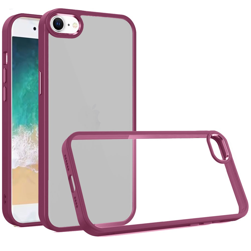 For iPhone 16e Case with Metallic Buttons Raised Camera Bezel + Tempered Glass