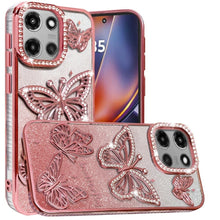 For Moto G 2025/2026/G Play 2026 Case Bling Butterflies 3D + Tempered Glass