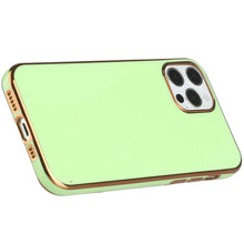 For iPhone 12, 12 Pro Case Electroplated Chrome Border Wrap around Fashion Cover