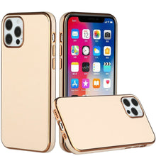 For iPhone 14 PRO Case Electroplated Chrome Border Wrap around Fashion Cover