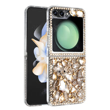 For Samsung Galaxy Z Flip 6 Case Full Diamond Bling with Ornaments Hard Cover