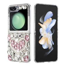 For Samsung Galaxy Z Flip 6 Case Full Diamond Bling with Ornaments Hard Cover