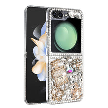 For Samsung Galaxy Z Flip 6 Case Full Diamond Bling with Ornaments Hard Cover