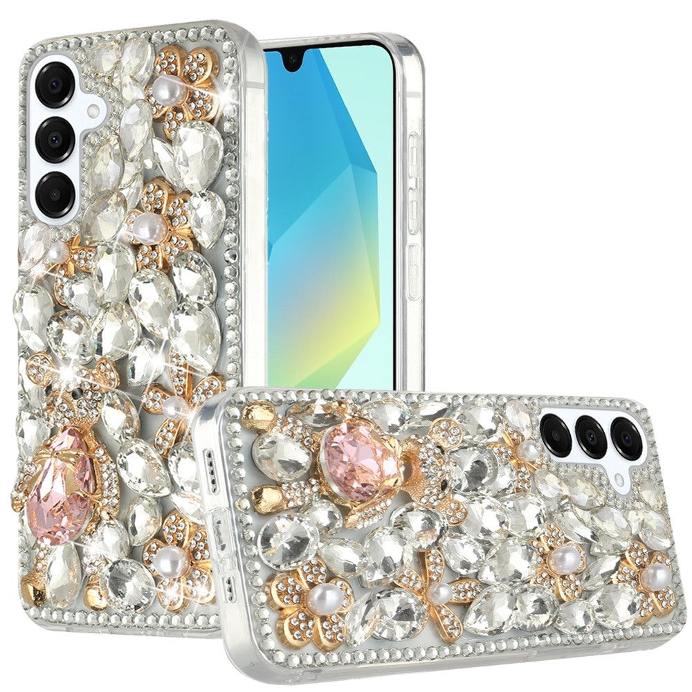 For Samsung Galaxy S24 FE Case Full Diamond Bling Cover w/ Faux Jewel Ornaments