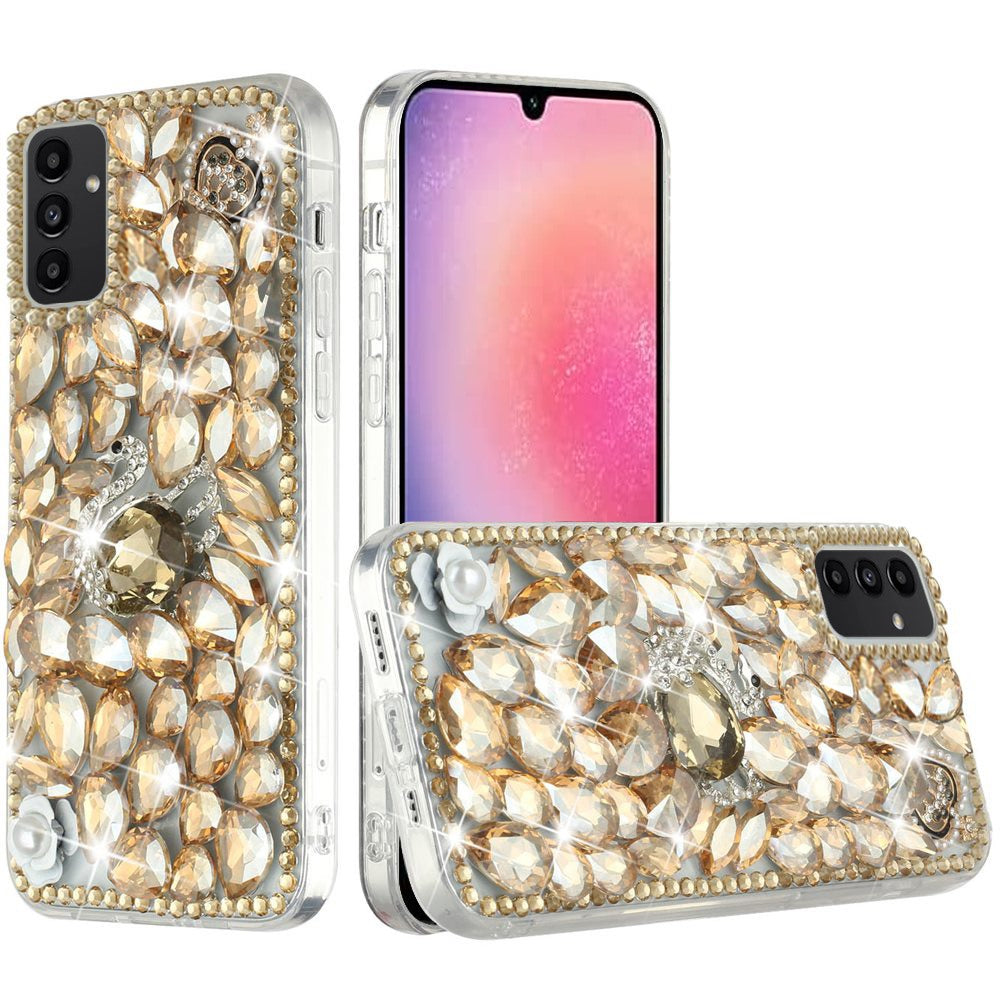 For Samsung Galaxy S24 Ultra Case Full Diamond Bling with Ornaments Phone Cover