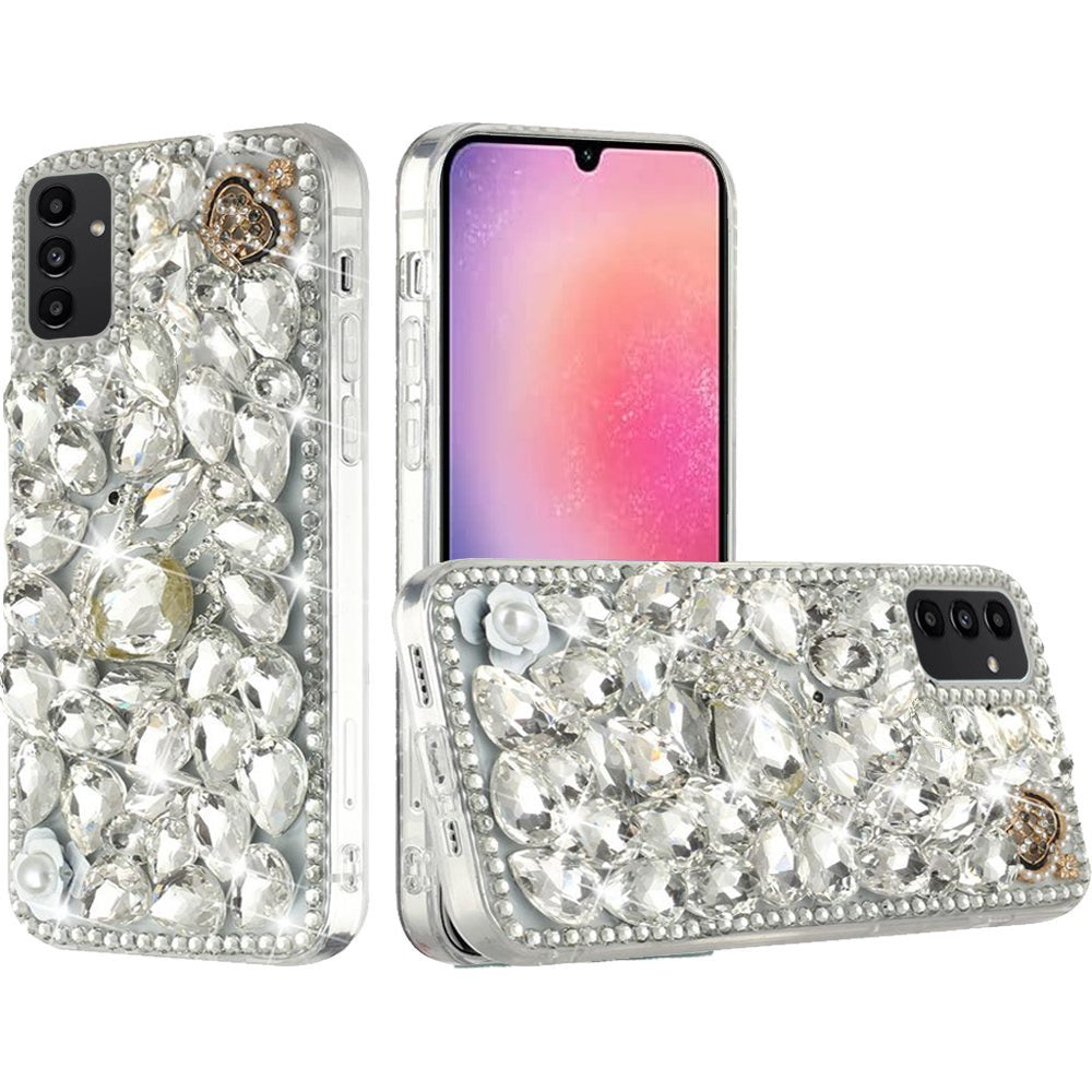 For Samsung Galaxy S24 Ultra Case Full Diamond Bling with Ornaments Phone Cover