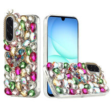 For Samsung A17 5G Case Full Diamond Bling 3D Jewel Ornaments + Tempered Glass
