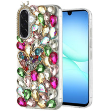 For Samsung A17 5G Case Full Diamond Bling 3D Jewel Ornaments + Tempered Glass