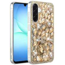 For Samsung A17 5G Case Full Diamond Bling 3D Jewel Ornaments + Tempered Glass