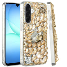 For Samsung A17 5G Case Full Diamond Bling 3D Jewel Ornaments + Tempered Glass