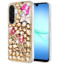 For Samsung A17 5G Case Full Diamond Bling 3D Jewel Ornaments + Tempered Glass