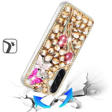 For Samsung A17 5G Case Full Diamond Bling 3D Jewel Ornaments + Tempered Glass