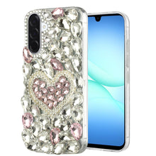 For Samsung A17 5G Case Full Diamond Bling 3D Jewel Ornaments + Tempered Glass