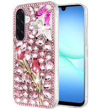 For Samsung A17 5G Case Full Diamond Bling 3D Jewel Ornaments + Tempered Glass