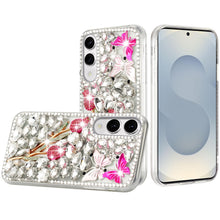 For Samsung S25 Edge Case Full Diamond Bling 3D Jewel Ornaments + Tempered Glass