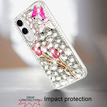 For Samsung S25 Edge Case Full Diamond Bling 3D Jewel Ornaments + Tempered Glass
